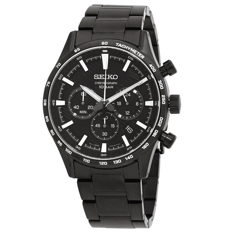 SEIKO Chronograph Quartz Black Dial Men's Watch (SSB415P1)