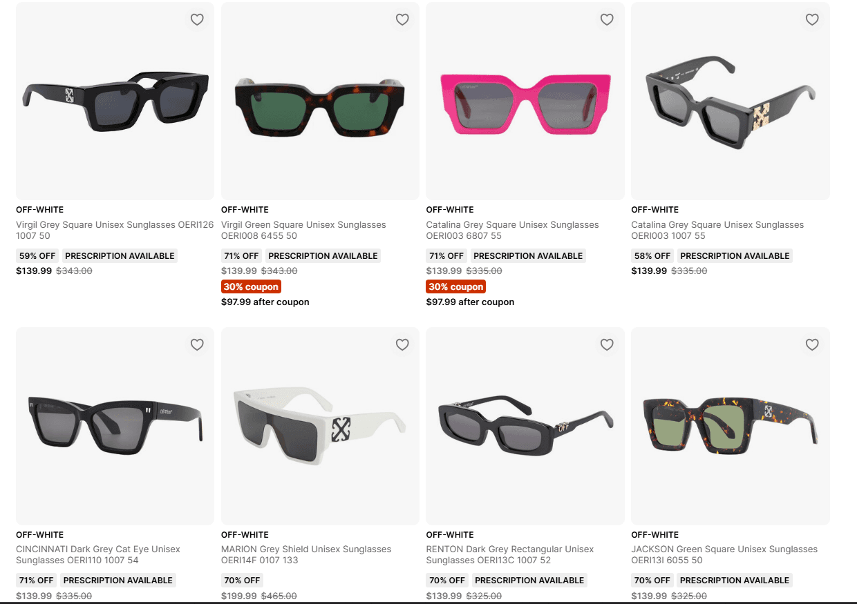 Off-White Sunglasses Collection